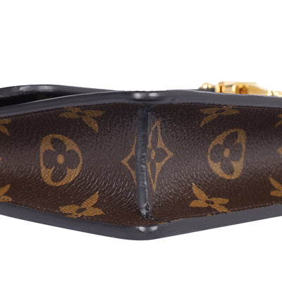 Patent Calfskin Leather Monogram Cherrywood Chain Wallet Black