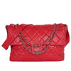 Quilted Caviar Leather XL Classic Flap Messenger Bag Red