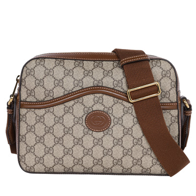 GG Supreme Monogram Interlocking G Messenger Shoulder Bag