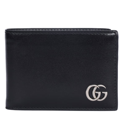 GG Marmont Black Leather Bi Fold Wallet