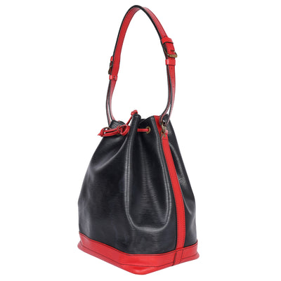 Black/Red Epi Leather Large Noe Bag