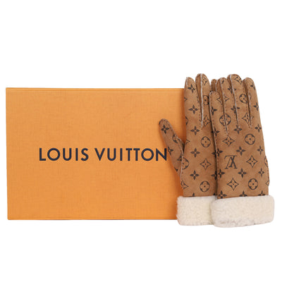 Monogram Shearling Mouton Gloves 7.5