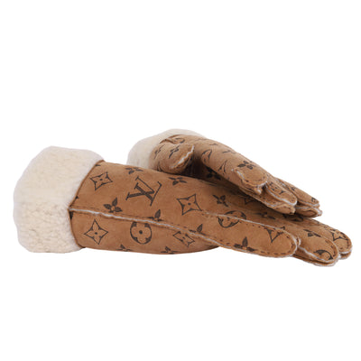 Monogram Shearling Mouton Gloves 7.5