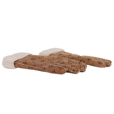 Monogram Shearling Mouton Gloves 7.5