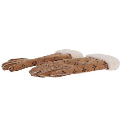 Monogram Shearling Mouton Gloves 7.5