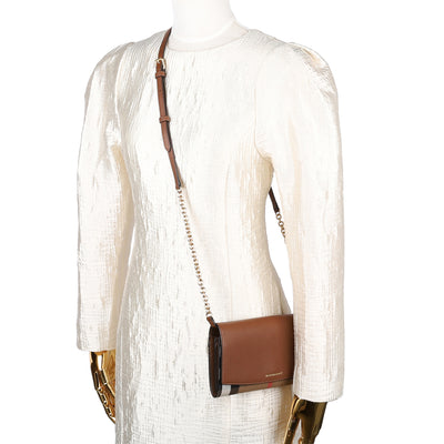 House Check Henley Leather Chain Wallet