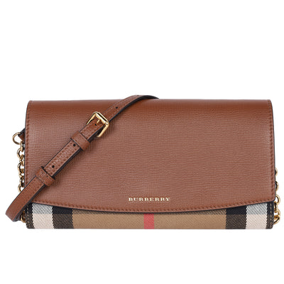 House Check Henley Leather Chain Wallet