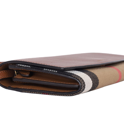 House Check Henley Leather Chain Wallet
