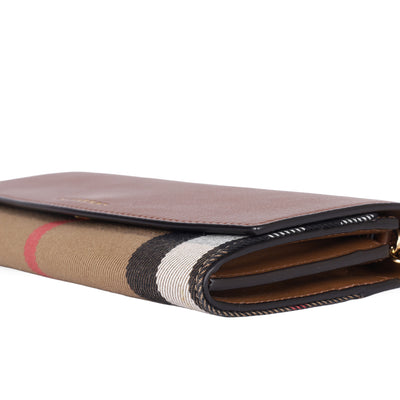 House Check Henley Leather Chain Wallet