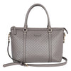 Microguccissima Grey Leather Top Handle Bag with Gold Hardware