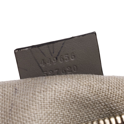 Microguccissima Grey Leather Top Handle Bag with Gold Hardware