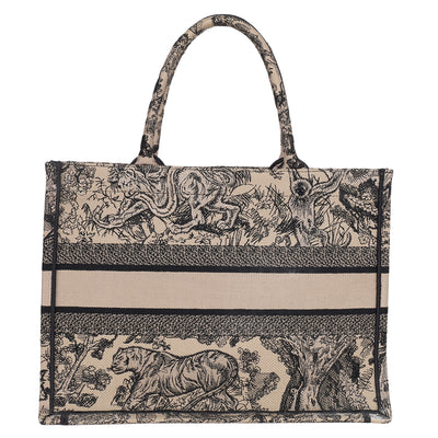 Book Tote Embroidered Canvas Medium