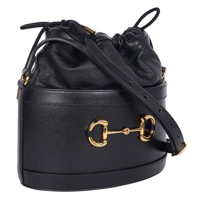 Azalea Sakai Calfskin Horsebit 1955 Drawstring Bucket Bag