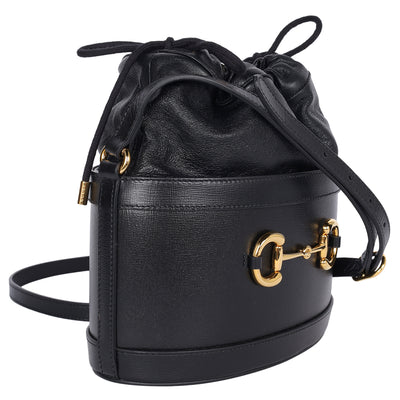 Azalea Sakai Calfskin Horsebit 1955 Drawstring Bucket Bag
