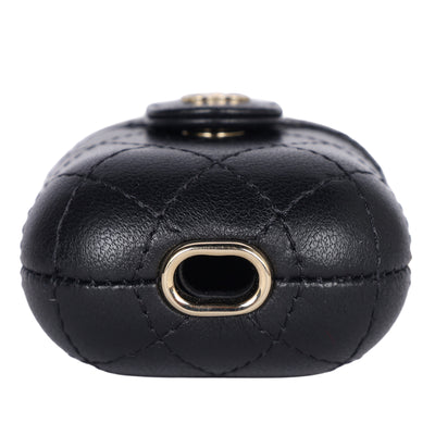 Lambskin Quilted Airpods Pro Case With Chain