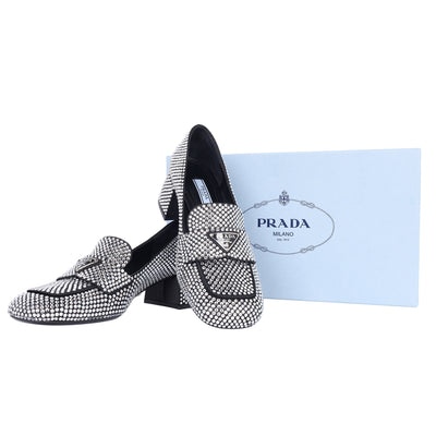 Crystal-embellished logo-plaque Loafers Size 35.5 NEW