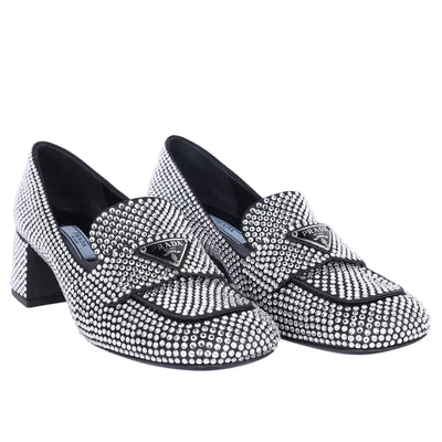 Crystal-embellished logo-plaque Loafers Size 35.5 NEW