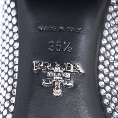 Crystal-embellished logo-plaque Loafers Size 35.5 NEW