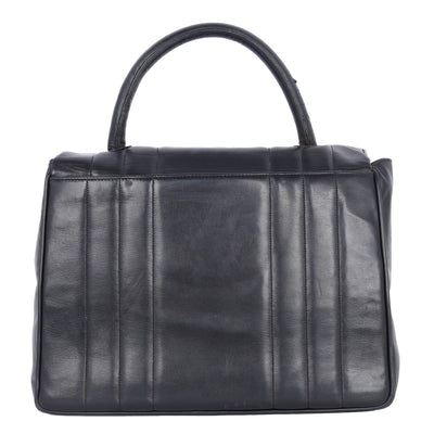 1994-1996 Jumbo Black Lambskin Flap Bag with Gold Hardware