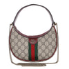 GG Supreme Monogram Textured Dollar Calfskin Small Ophidia Shoulder Bag Beige Bordeaux