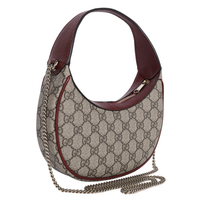 GG Supreme Monogram Textured Dollar Calfskin Small Ophidia Shoulder Bag Beige Bordeaux