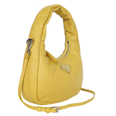 Soft Padded Nappa Leather Mini Bag in Yellow