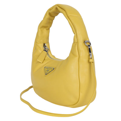 Soft Padded Nappa Leather Mini Bag in Yellow
