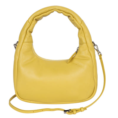 Soft Padded Nappa Leather Mini Bag in Yellow