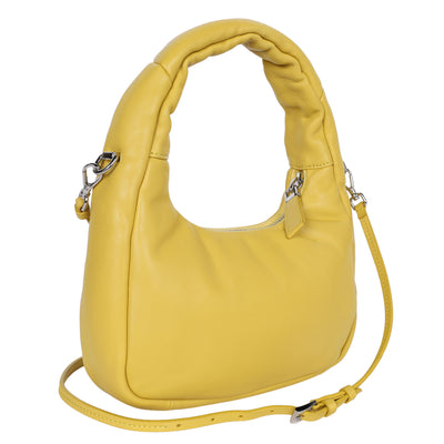 Soft Padded Nappa Leather Mini Bag in Yellow