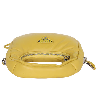 Soft Padded Nappa Leather Mini Bag in Yellow