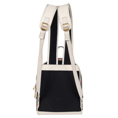 GG Supreme Monogram Flora Web Small Ophidia Day Backpack White