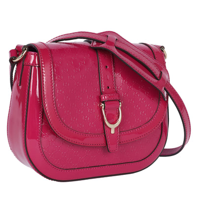 Patent Leather Microguccissima Nice Crossbody Bag Bright Pink