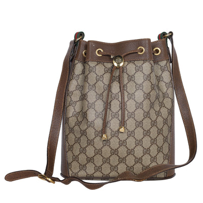 GG Supreme Web Canvas Bucket Shoulder Bag
