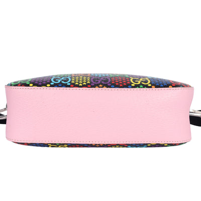 GG Supreme Monogram Psychedelic Shoulder Bag Black Multicolor Sugar Pink