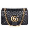 Calfskin Matelasse Large GG Marmont Shoulder Bag Black