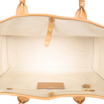 Raffia Calfskin Leather Freya Tote
