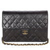 Matelasse Chain Shoulder Bag Lambskin Leather Black