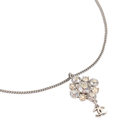 Rhinestone Silver Dangle Necklace (Authentic Pre-owned)