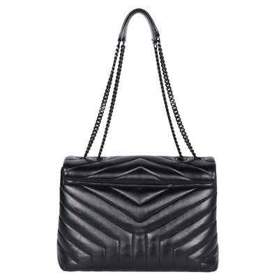 Calfskin Y Quilted Monogram Medium Loulou Chain Satchel