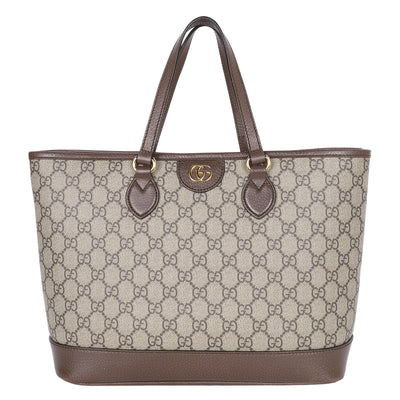 GG Supreme Monogram Textured Calfskin Ophidia Shoulder Tote