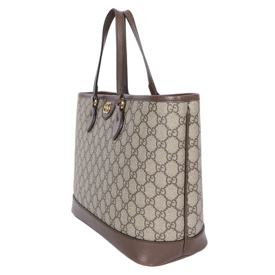 GG Supreme Monogram Textured Calfskin Ophidia Shoulder Tote