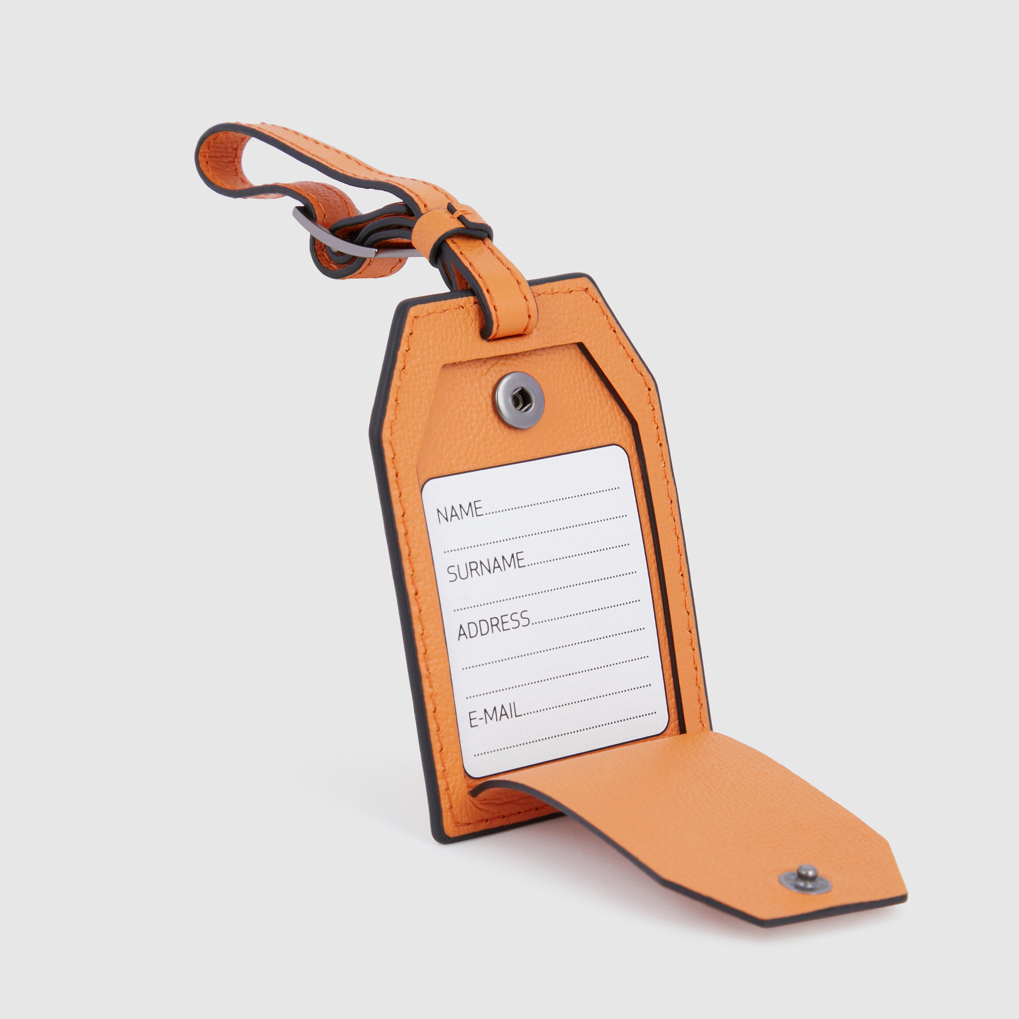 Address Tag in pelle con logo PQD inciso - 6