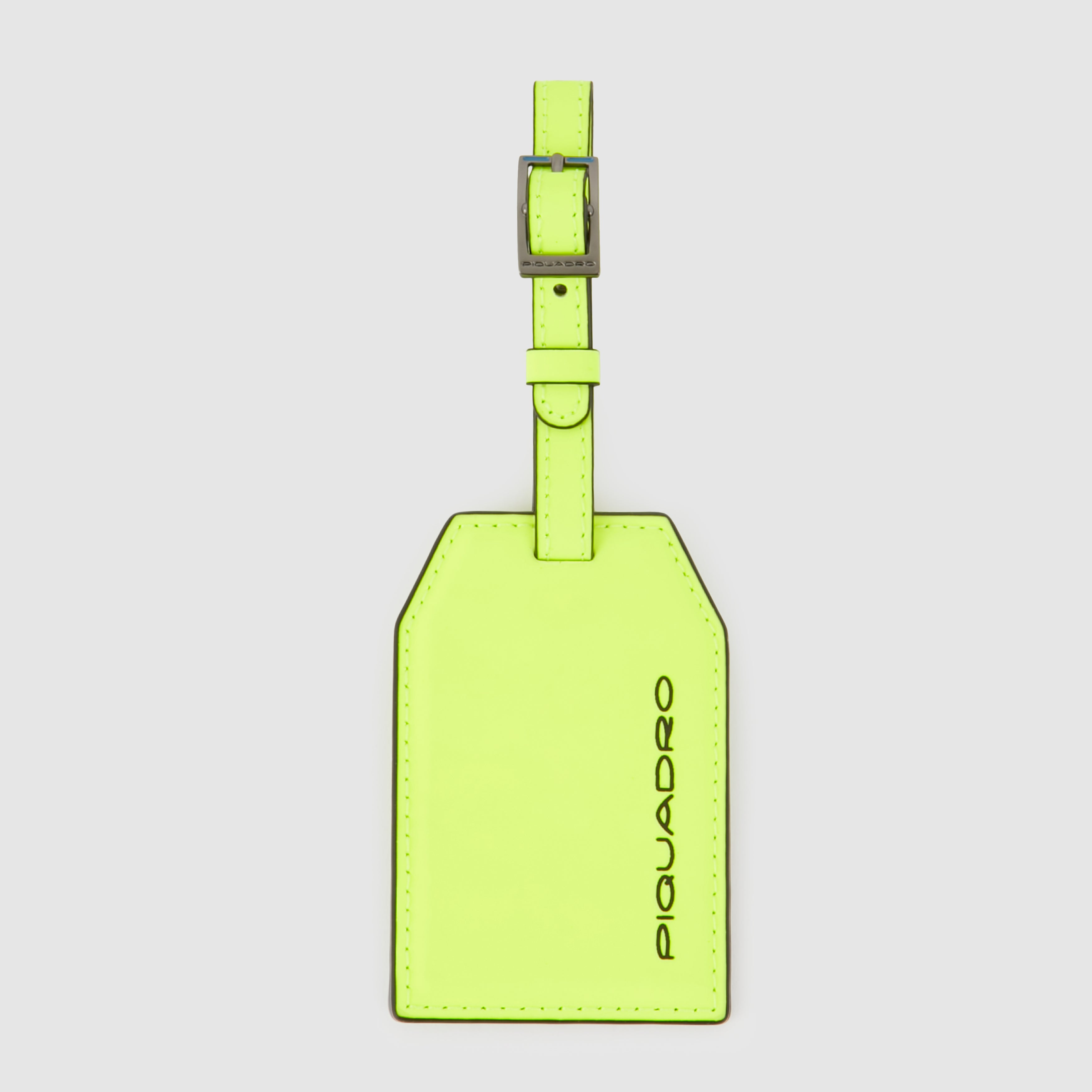 Address Tag in pelle con logo PQD inciso - 1