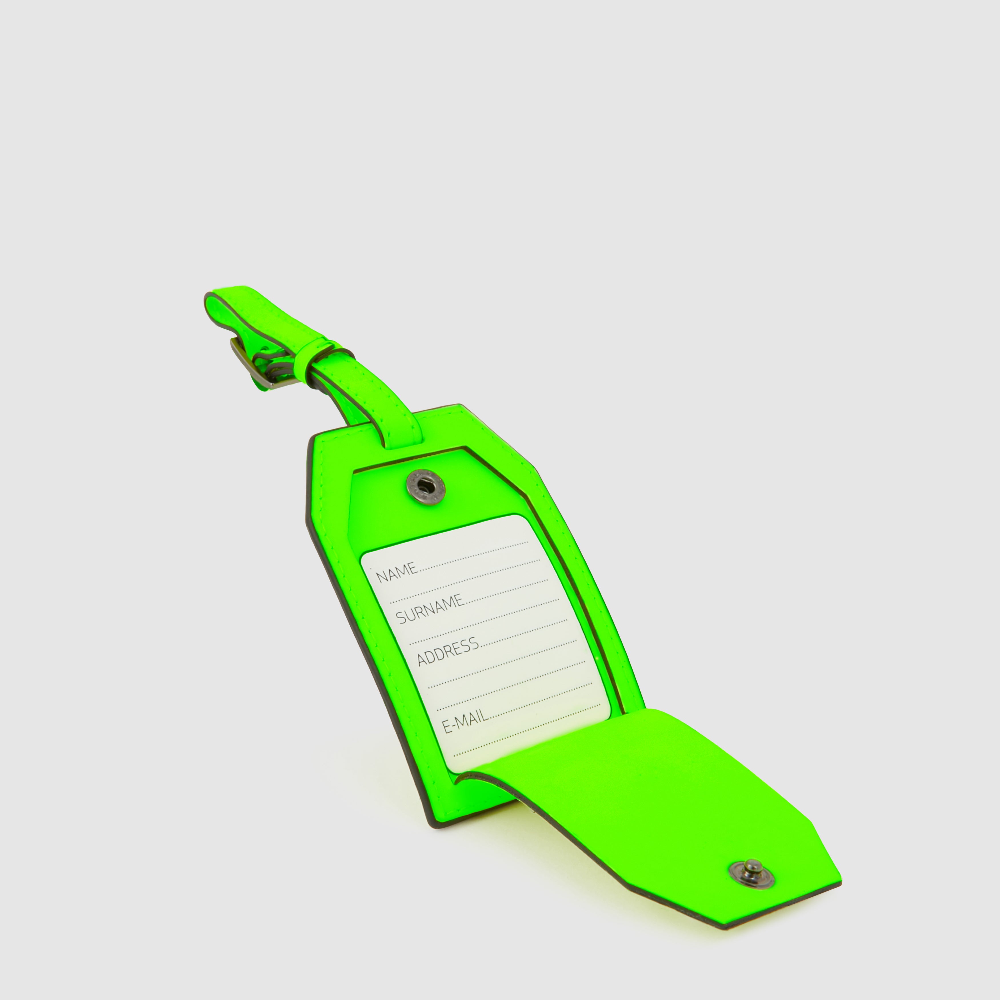 Address Tag in pelle con logo PQD inciso - 2