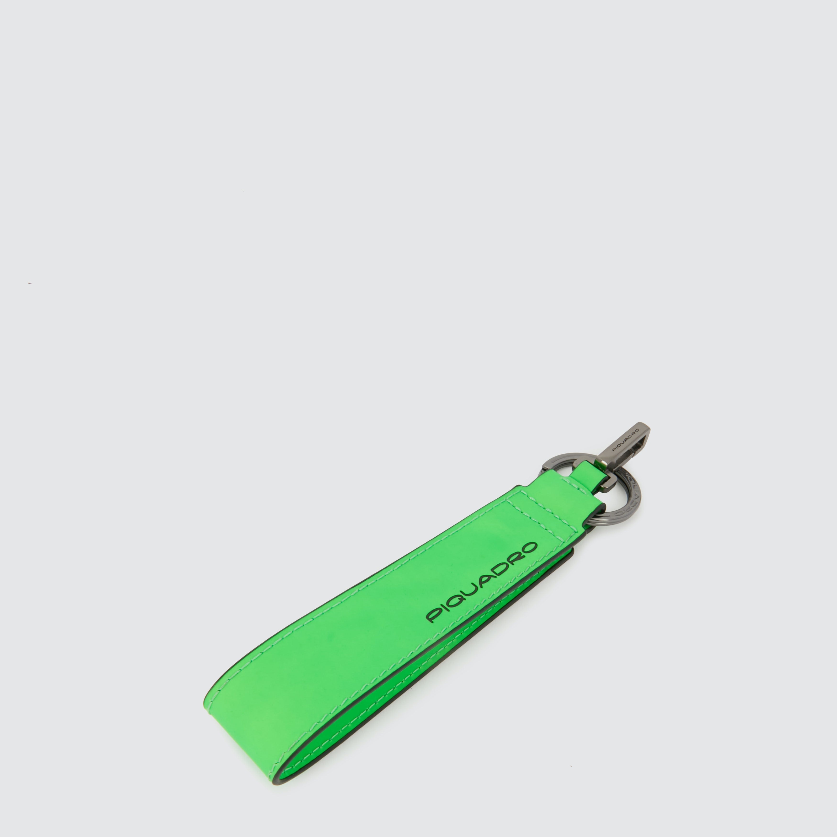 Address Tag in leather with carabiner - 1