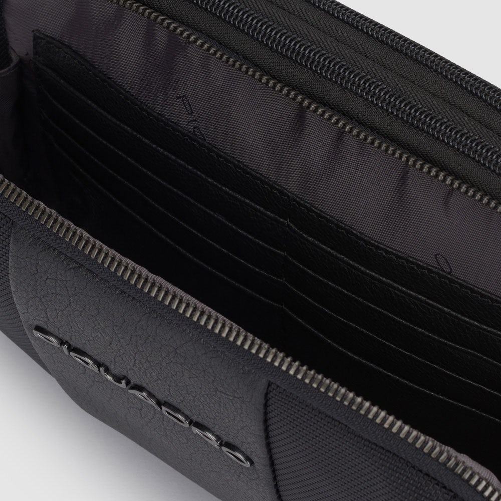 Pochette uomo a due scomparti in tessuto riciclato - 6