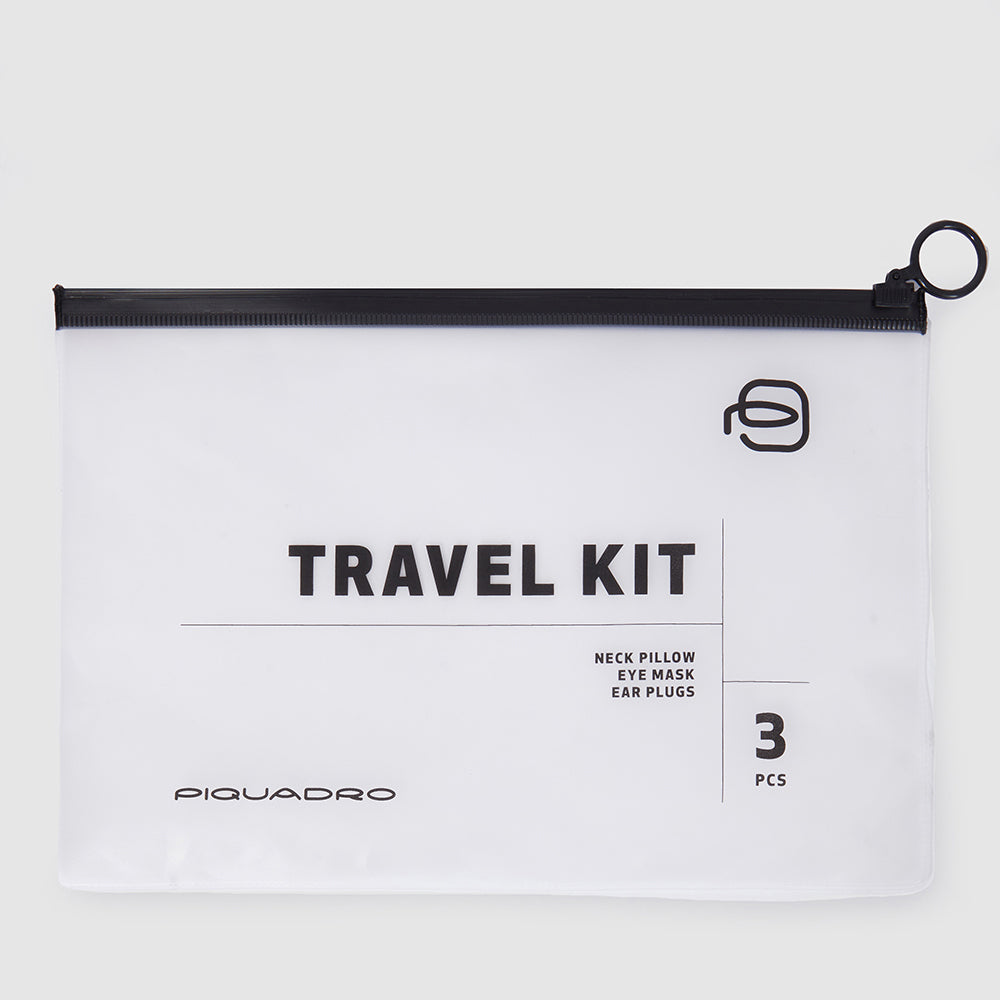 Travelset with inflatable neck pillow