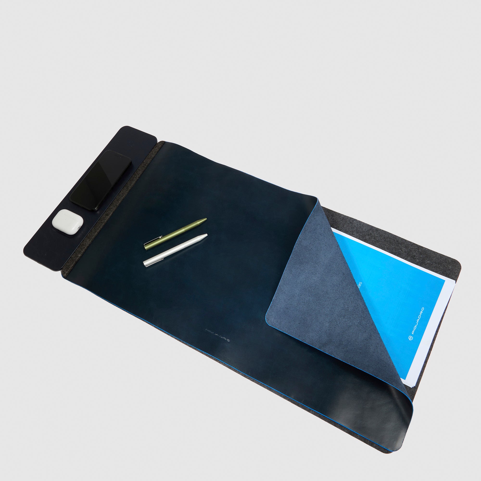 Desk pad with 15W wireless charging stations - 1