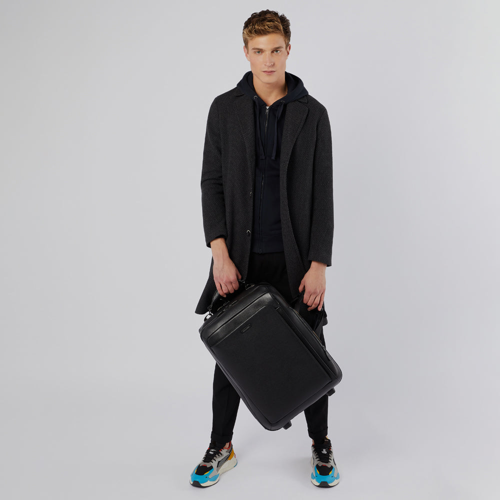 Cabin suitcase with garment sleeve