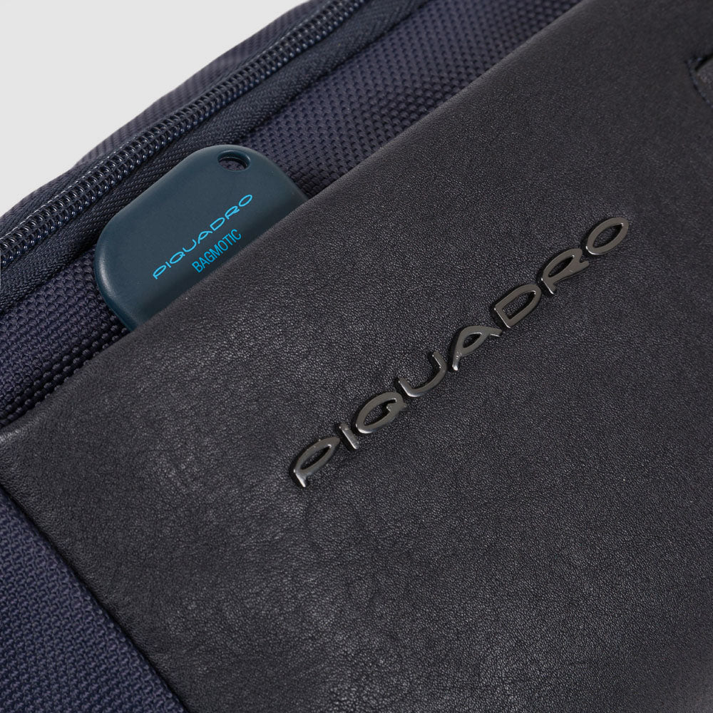 Bum bag in recycled textile and leather